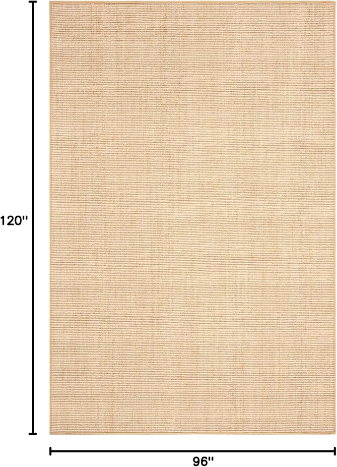 Martha Stewart x SAFAVIEH Area Rug Collection - 8' x 10', Beige & Ivory, Sisal & Jute, Farmhouse Style, Ideal for Living Room, Bedroom, Office, Dining Space (MSR9501C)