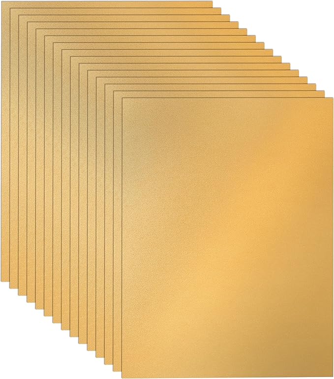 Guakicae 28 Sheets Gold Shimmer Cardstock 8.5 x 11 Premium Paper 92lb | Heavyweight Yellow Craft Paper Card Stock for Wedding Invitations, Greeting Cards, Making Cards