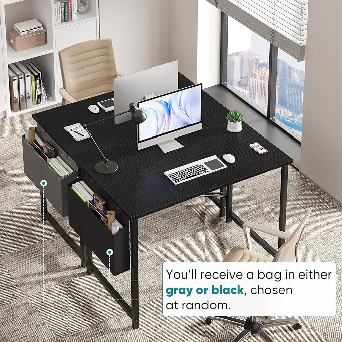 OLIXIS Small Computer Desk, 40 Inch Gaming Desks for Home Office | Writing Study Craft Work Table, Computer Workstation for Bedroom Small Spaces with Storage Bag, Black