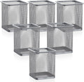 Segarty Pen Cup Holder, 6 Pack Square Silver Pen Holder for Desk, Multifuntional Mesh Pencil Cups Containers for Marker, Office Supplies, School Students, Home Desktop, Brush Organizer