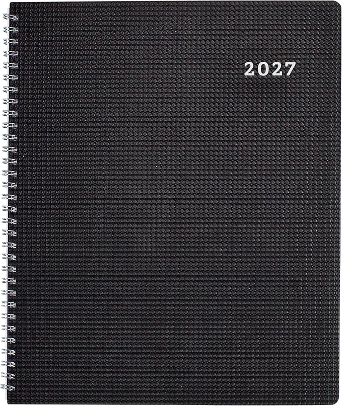 Brownline® 2027 DuraFlex Weekly Planner, Appointment Book, 12 Months, January to December, Twin-Wire Binding, 11" x 8.5", Black (CB950V.BLK)