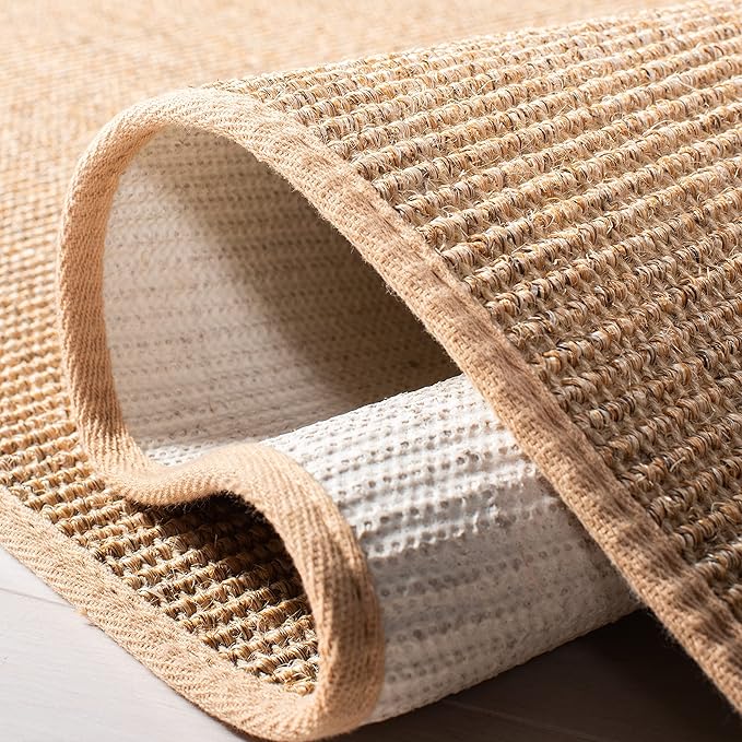 Martha Stewart x SAFAVIEH Area Rug Collection - 9' x 13', Beige, Sisal & Jute, Farmhouse Style, Ideal for Living Room, Bedroom, Office, Dining Space (MSR9501B)