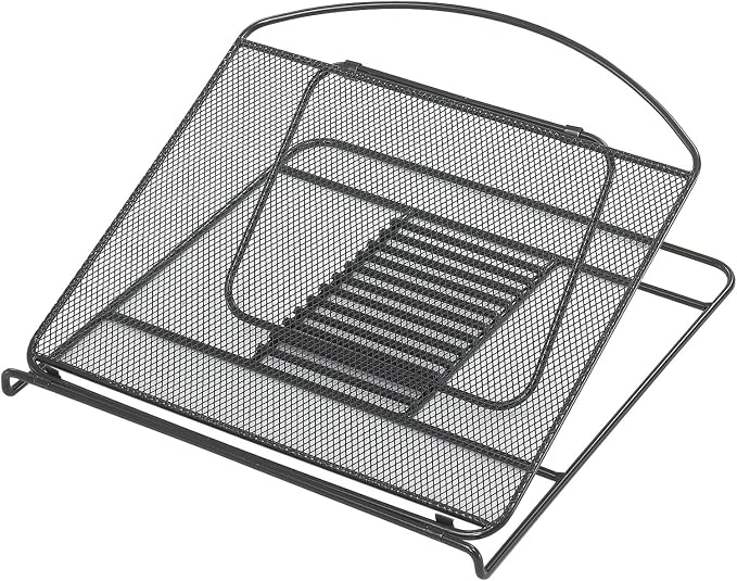 Safco 2161BL Onyx Mesh Adjustable Ventilated Tabletop Laptop Stand, Ergonomic Lift Stand' Black