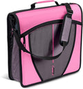 Case-it Mighty Zip Tab Zipper Binder, 3" O-Ring with 5-Color tabbes, Expanding File Folder and Shoulder Strap and Handle, D-146-Light Pink (Pack of 6)