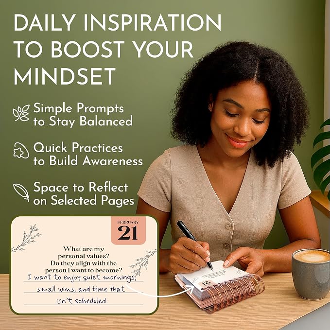 Mindfulness Desk Calendar for Women, 365 Perpetual Days of Self Care & Calm | Inspirational Gifts for Women, Daily Mindful Prompts, Reflections & Quotes, Meditation Desk Decor, Gratitude & Calm