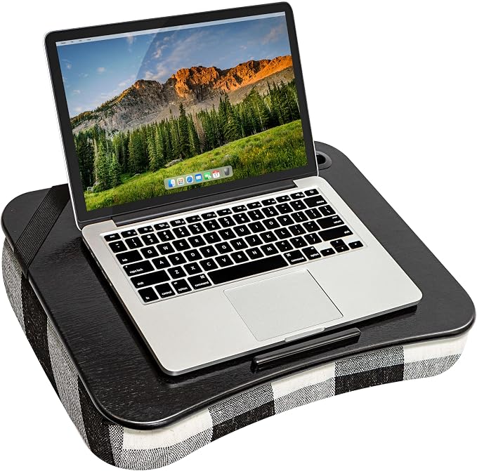 LAPGEAR Designer Lap Desk – Buffalo Check, Fits 15.6” Laptops