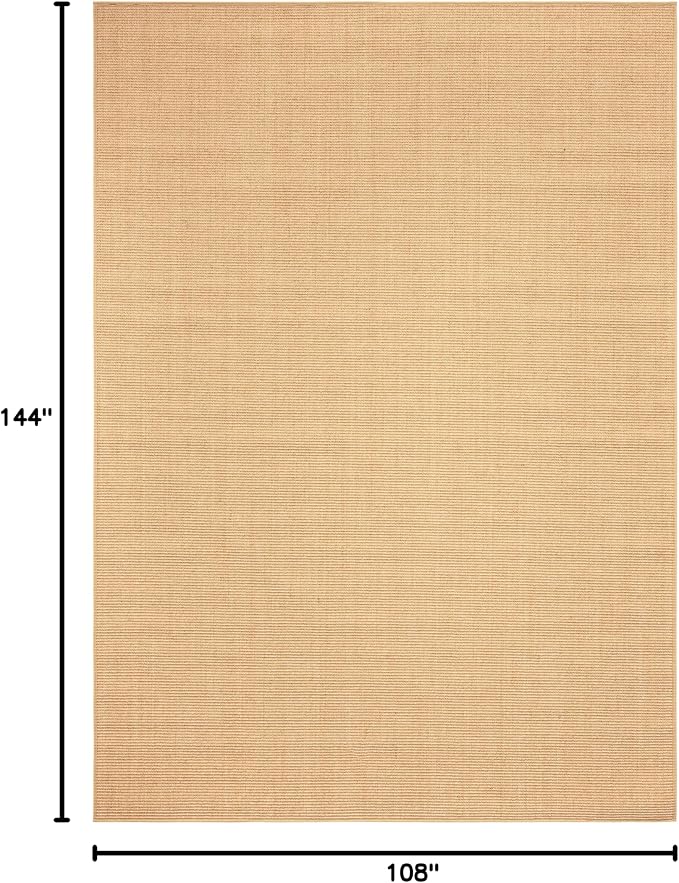 Martha Stewart x SAFAVIEH Area Rug Collection - 9' x 13', Natural Brown, Sisal & Jute, Farmhouse Style, Ideal for Living Room, Bedroom, Office, Dining Space (MSR9501A)