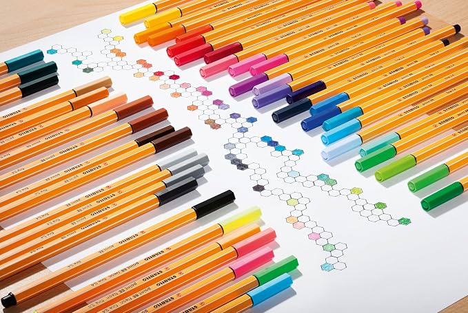 Fineliner - STABILO Point 88 Wallet of 10 Assorted Colours