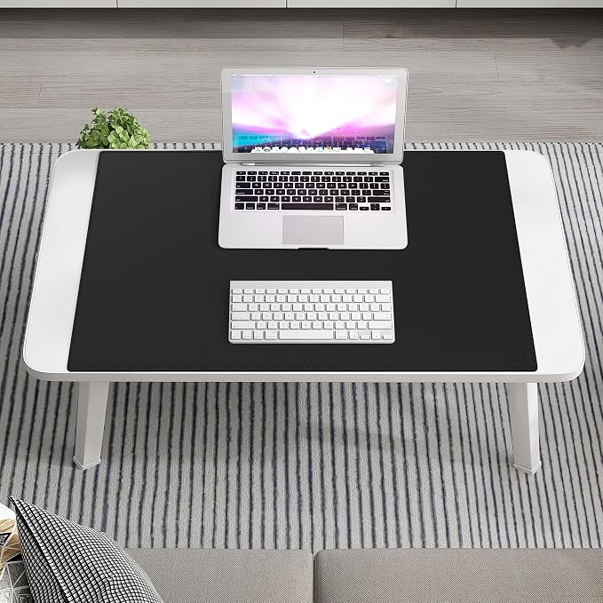 Cacoy 31.5" x 24" Leather Desk Mat, Large Desk Protector Mat, PU Leather Desk Pad, Non-Slip Large Gaming Mouse Pad, Desk Blotter, Desk Pads on Top of Desks, Home Office Desk Matt for Desktop (Black)