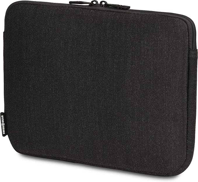 SwissGear Padded Zippered Laptop Sleeve, Micro-Twill Laptop Case with Zippered Front Compartment & Fleece Lining