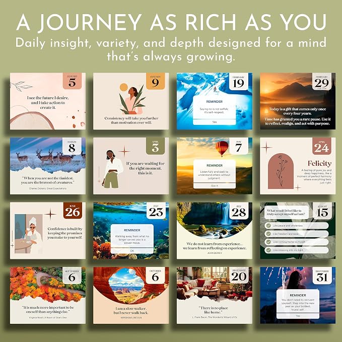 Mindfulness Desk Calendar for Women, 365 Perpetual Days of Self Care & Calm | Inspirational Gifts for Women, Daily Mindful Prompts, Reflections & Quotes, Meditation Desk Decor, Gratitude & Calm