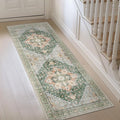 GENIMO 2x10 Runner Rugs for Hallway, Machine Washable Non Slip Vintage Rugs, Low Pile Lightweight Soft Print Rug for enrtyway, Corridor, Home Office, Kitchen,Sage Green