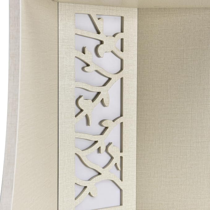Homes: Inside + Out Connelly Modern 5 Shelf LED Bookcase, Unique Thin Wood Bookshelf with Storage and Remote, Office Shelving,Tall Book Shelf for Bedroom, Living Room and Small Spaces, Cream Weave