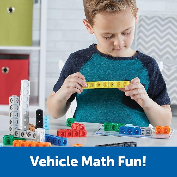 Learning Resources MathLink Cubes Kindergarten Math Activity Set: Mathmobiles 115 Pieces, Ages 5 and Up Kindergarten STEM Activities, Math Activity Set and Games for Kids