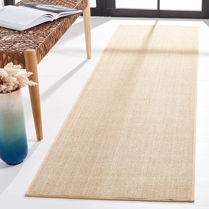 Martha Stewart x SAFAVIEH Area Rug Collection - 2'3" x 8' Runner, Beige & Ivory, Sisal & Jute, Farmhouse Style, Ideal for Living Room, Bedroom, Foyer, Hallway (MSR9501C)