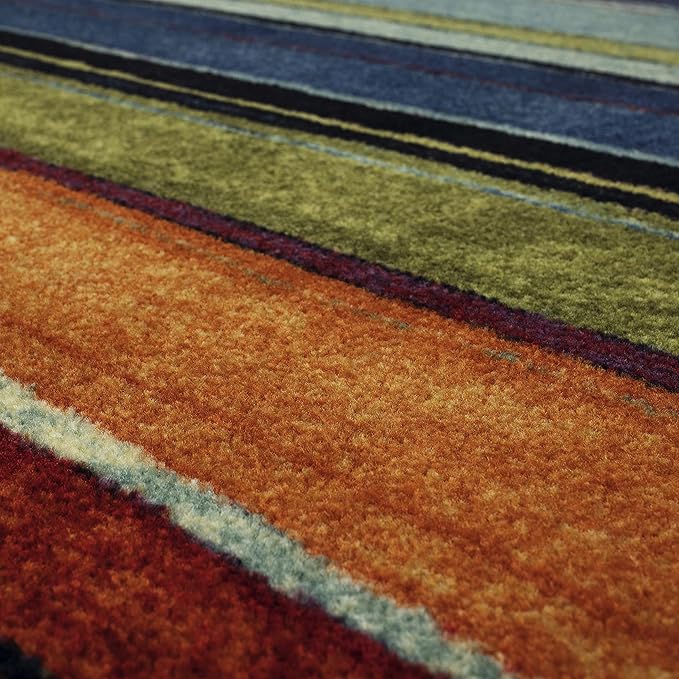 Mohawk Home Rainbow Stripe 2' 6" x 3' 10" Area Rug - Multicolor - Perfect for Living Room, Dining Room, Office