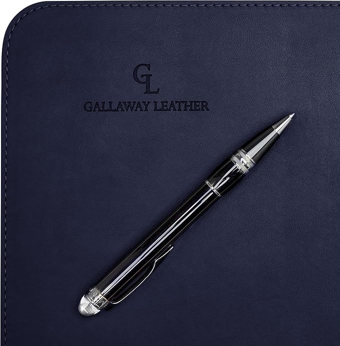 Gallaway Leather Desk Mat - Office Writing Desk Pad, Medium 24" x 14" Navy Blue, Gift Ready Elegant Computer Desk Cover Protector
