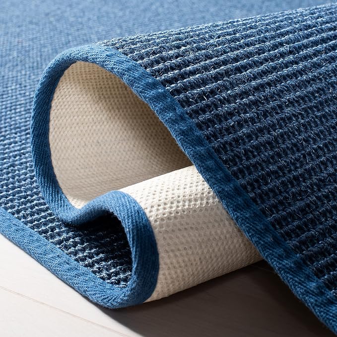 Martha Stewart x SAFAVIEH Area Rug Collection - 4' x 6', Blue, Sisal & Jute, Farmhouse Style, Ideal for Living Room, Foyer, Bedroom, Accent Space (MSR9501M)