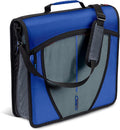 Case-it Binder File Folder 3-inch O-Ring Midnight Blue | 5-Tab Expanding | Zippered Pockets | With Handle and Strap | Pack of 6