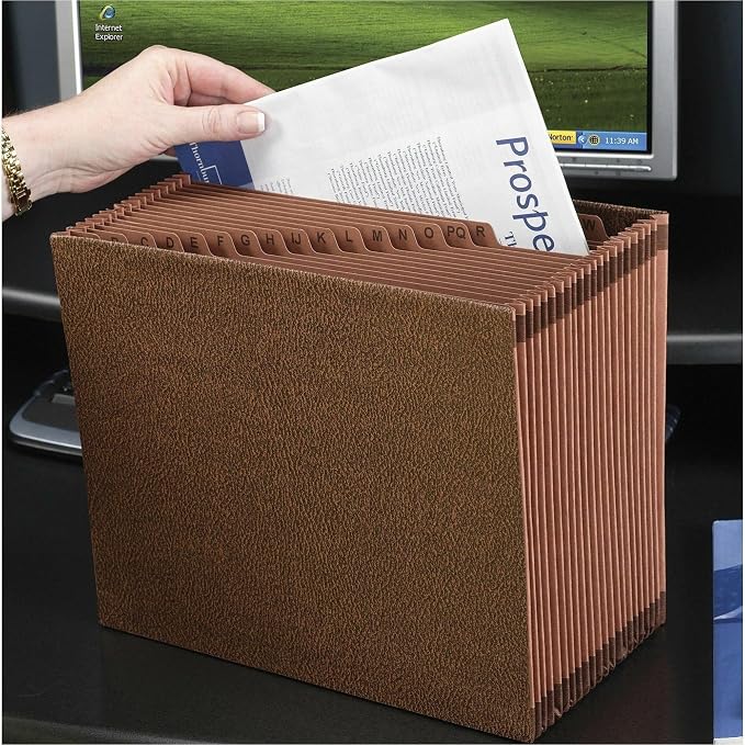 Smead TUFF Expanding File, Alphabetic (A-Z), 21 Pockets, Letter Size, Redrope-Printed Stock (70425)