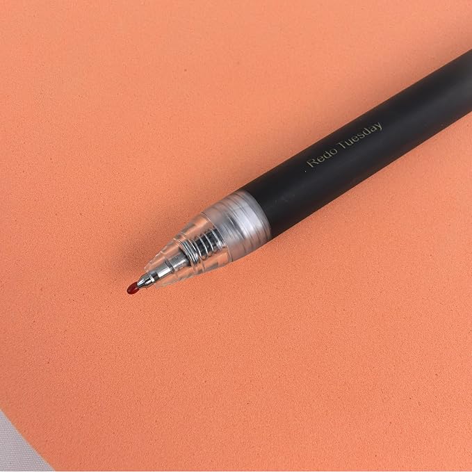 Fengtaiyuan Retractable Gel Pens, 0.5mm Bullet Point Fast Drying Black Ink, Frosted Gradient Triangular Ergonomic Barrel Writing Pens for School Exam Office Note Taking [Pack of 6]
