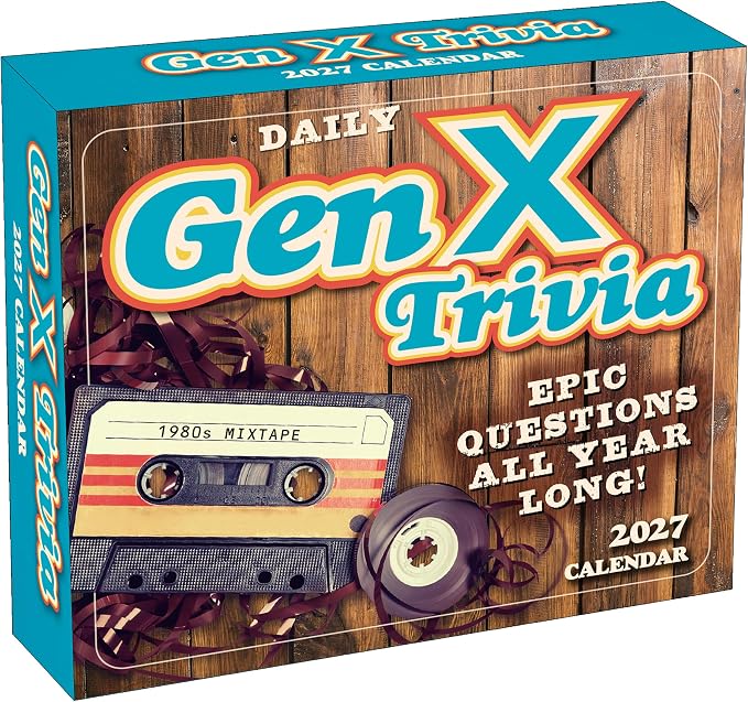 Daily Gen X Trivia 2027 Desk Calendar: Boxed Page-a-Day Nostalgia Quiz Calendar with Day-to-Day Pop Culture, Music, Movies & Throwback Challenges