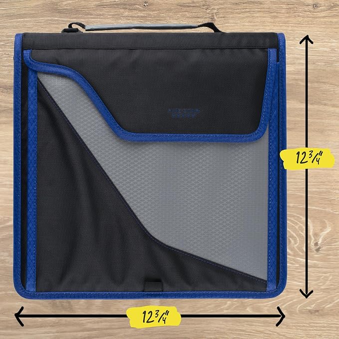 Five Star Zipper Binder, 3-Inch D-Ring Case Binder, 850-Sheet Capacity, Multiple Pockets, Front 5-Tab Expanding File, Removable Padded Case and Shoulder Strap, Urban Eclipse (292960J)