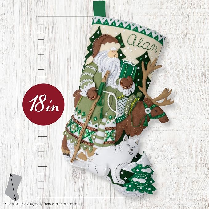 Bucilla Felt Applique 18" Stocking Making Kit, Nordic Noel, Perfect for DIY Arts and Crafts