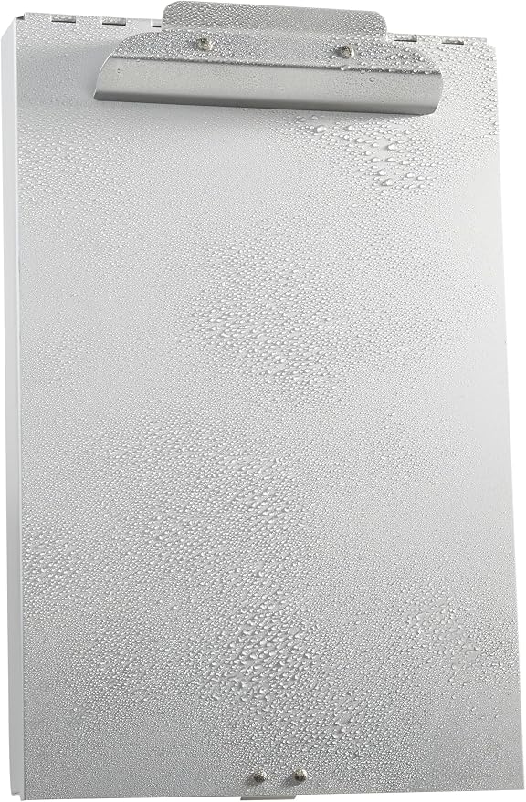 Amazon Basics Metal Clipboard with 2 Storage Compartments, Letter Size, 250 Sheet Capacity, Office Supplies with Self-Closing Latch, 14.1 x 9.2 x 2.6 inches, Silver