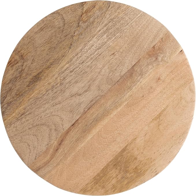 Kate and Laurel Dahl Wooden Round Drink Table; 12 x 23; Natural Brown; Transitional Boho Circle Wood Accent Pedestal Table for Living Room Plant Stand or Small Bedroom Nightstand
