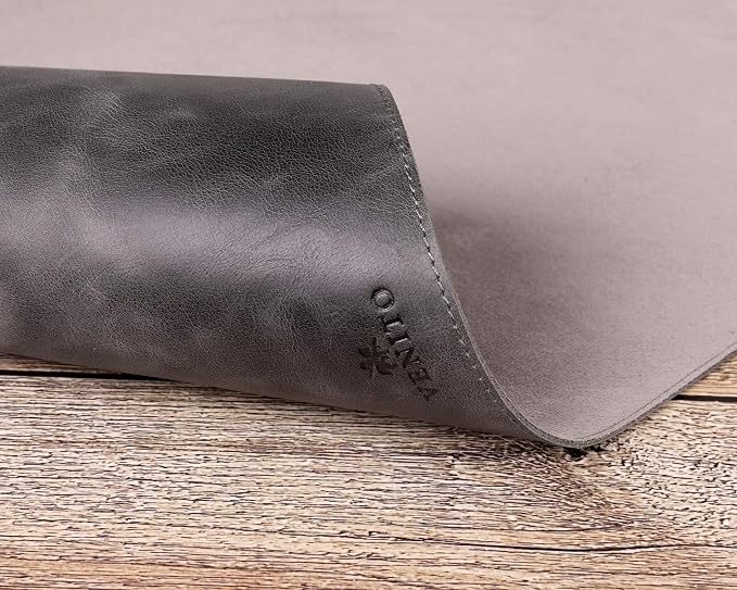 Premium Leather Desk Mat (36 X 19 inch) - Large Computer Desk Mat for Home Office Accessories (Faded Gray)*