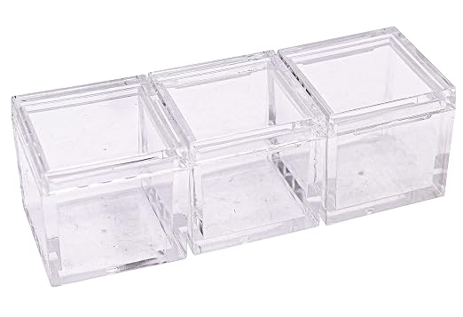 10pcs Acrylic Box Trays for 1" 25.4mm Element Cubes Clear Case Periodic Table Bracket for Elements Collections Science Education Displays