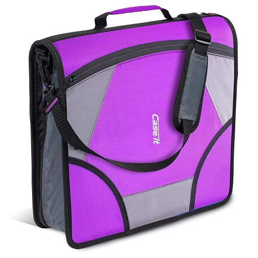 Case-it King Size 3-Ring Binder | 4-Inch Capacity | D-186 Purple | Mighty Zip Tab, Fits 11 x 8.5-Inch Paper, School & Office