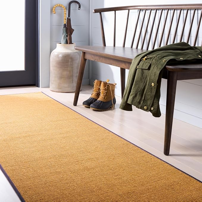 Martha Stewart SAFAVIEH x Collection Area Rug - 2'3" x 8' Runner, Natural & Grey, Sisal & Jute, Ideal for Living Room, Hallway, Foyer, Entryway, Bedroom (MSR9501G)