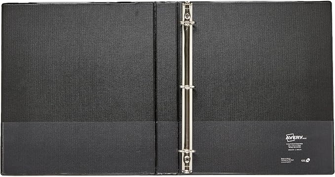 Avery® Holographic 3 Ring Binder, 1" Round Rings, 1 Black Binder | For School, Home and Project Organization, 3D Rainbow Holographic Cover, Customizable View Cover and Spine, Clear Pockets