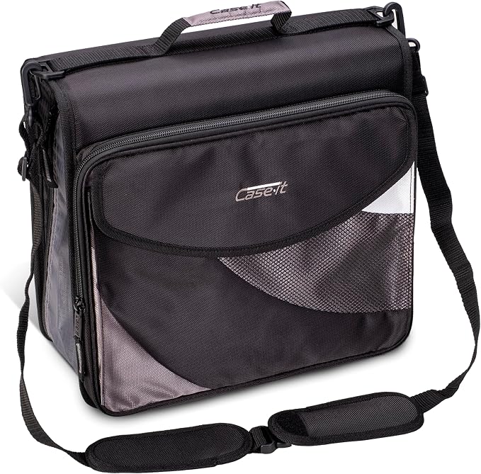 Case-it Dual Binder Backpack | 2-Pack 2-Inch D-Rings | Dual-301 Black | Universal, 3 Straps, Removable File, Hold Down Pages, Bookbag Straps, Padded 13" Laptop & Front Flap Pockets, School & Office