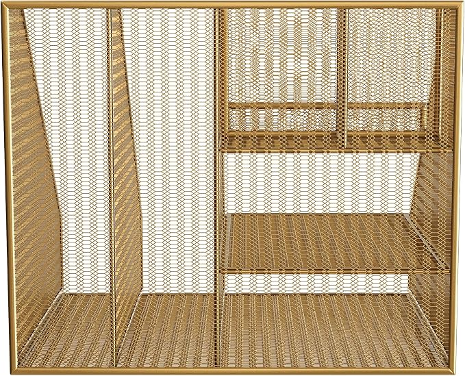 Martha Stewart Ryder Mesh Metal Magazine File Holder, Gold | Steel Mesh, Gold Finish