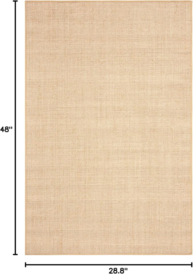 Martha Stewart x SAFAVIEH Area Rug Collection - 2'4" x 4', Beige & Ivory, Sisal & Jute, Farmhouse Style, Ideal for Living Room, Bedroom, Office, Accent Space (MSR9501C)