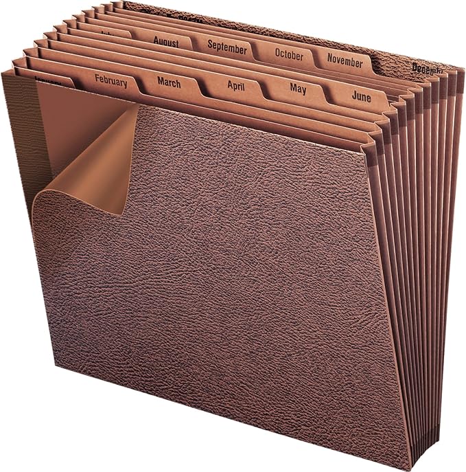 Smead TUFF Expanding File, Monthly (Jan.-Dec.), 12 Pockets, Letter Size, Redrope-Printed Stock (70488)