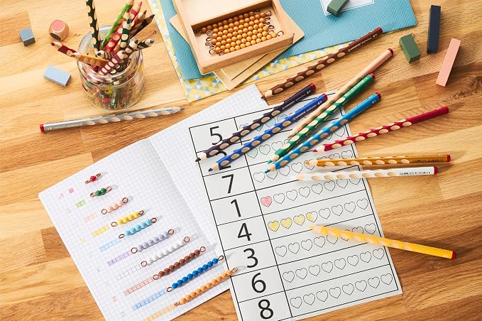Colouring Pencil - STABILO EASYcolors - Left Handed - Wallet of 6 - Assorted Colours