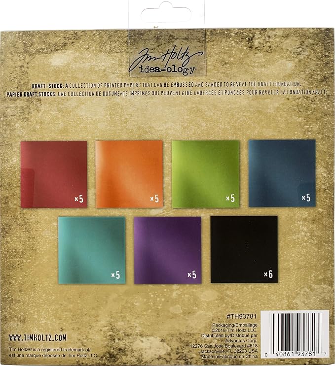 Tim Holtz, Advantus Kraft-Stock Mtllic Jewels Printed Paper, metallic