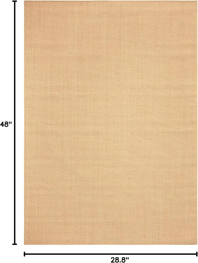 Martha Stewart x SAFAVIEH Area Rug Collection - 2'4" x 4', Natural Brown, Sisal & Jute, Farmhouse Style, Ideal for Living Room, Bedroom, Office, Accent Space (MSR9501A)