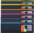 BAZIC Products Noir Neon 3-Ring Pencil Pouch with Mesh Window, 144-Case | clear mesh window and a zipper closure for pens, pencils, supplies