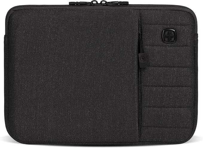 SwissGear Padded Zippered Laptop Sleeve, Micro-Twill Laptop Case with Zippered Front Compartment & Fleece Lining