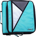 Case-it School Zipper Binder | 2" O-Rings | 400-Sheet | LT-007 Mint Blue | Universal, 13-Inch Laptop/Tablet Padded Pocket, Multiple Storage Pockets, Shoulder Strap, School & Office Organizer