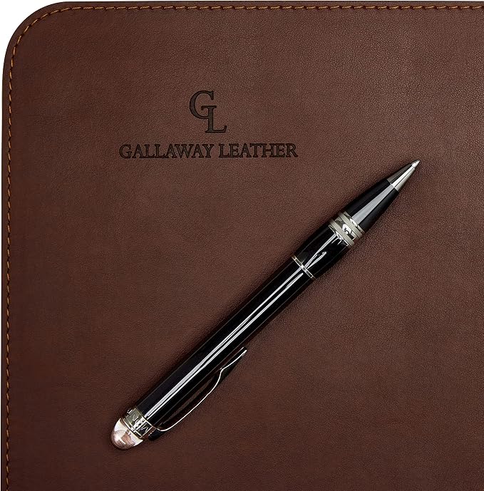 Gallaway Leather Desk Mat - Office Writing Desk Pad, Medium 24" x 14" Dark Brown, Gift Ready Elegant Computer Desk Cover Protector