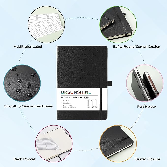 Blank Journal/Notebook - Classic Notebook/Journal with Ribbon, 5.7" x 8.4"