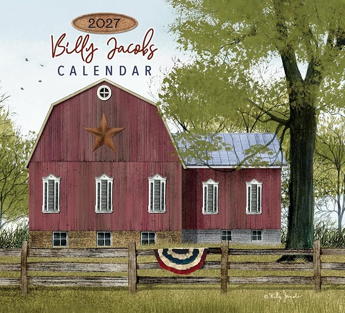 Billy Jacobs 2027 Wall Calendar, Artwork Theme, 13 x 23.5 Inches, USA Made