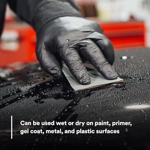 3M Wetordry Abrasive Sheet, 401Q, 02023, 1500+ Grade, 5 1/2 in x 9 in | 50 Sheets, Fast Cutting, Auto Body Sanding, Paint Finishing