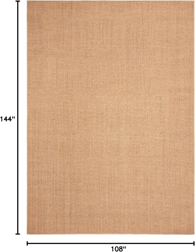 Martha Stewart x SAFAVIEH Area Rug Collection - 9' x 13', Beige, Sisal & Jute, Farmhouse Style, Ideal for Living Room, Bedroom, Office, Dining Space (MSR9501B)